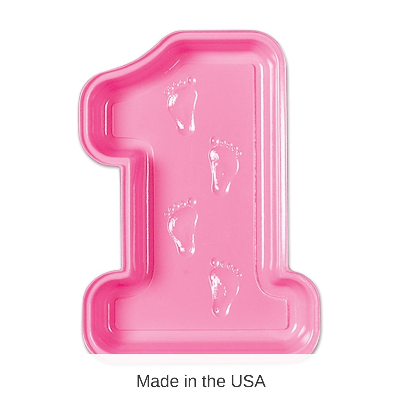 24 Pack Bulk Plastic Baby's 1st Birthday Tray- Pink
