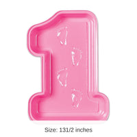 24 Pack Bulk Plastic Baby's 1st Birthday Tray- Pink