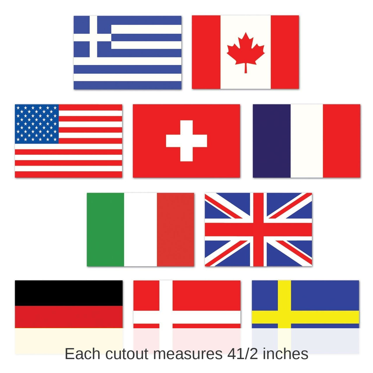 240 Pack Bulk Mini International Flag Party Cutouts