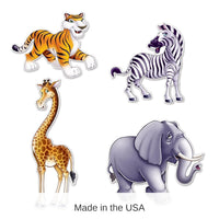 48 Pack Bulk Jungle Animal Party Cutouts