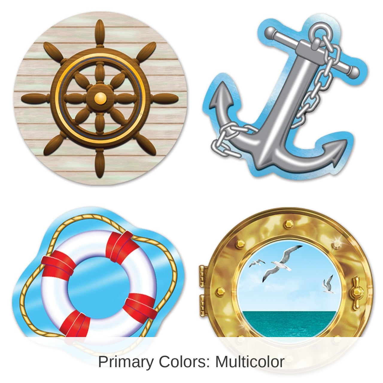 48 Pack Bulk Nautical Party Cutouts