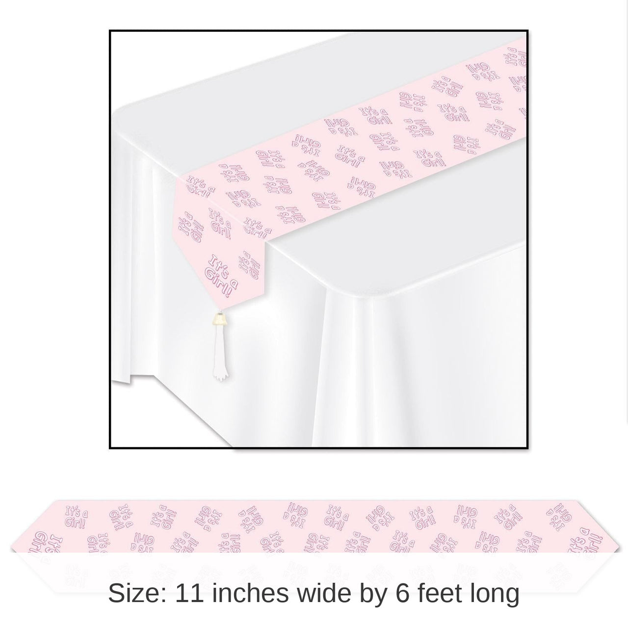 12 Pack Bulk Printed It's A Girl! Paper Table Runner