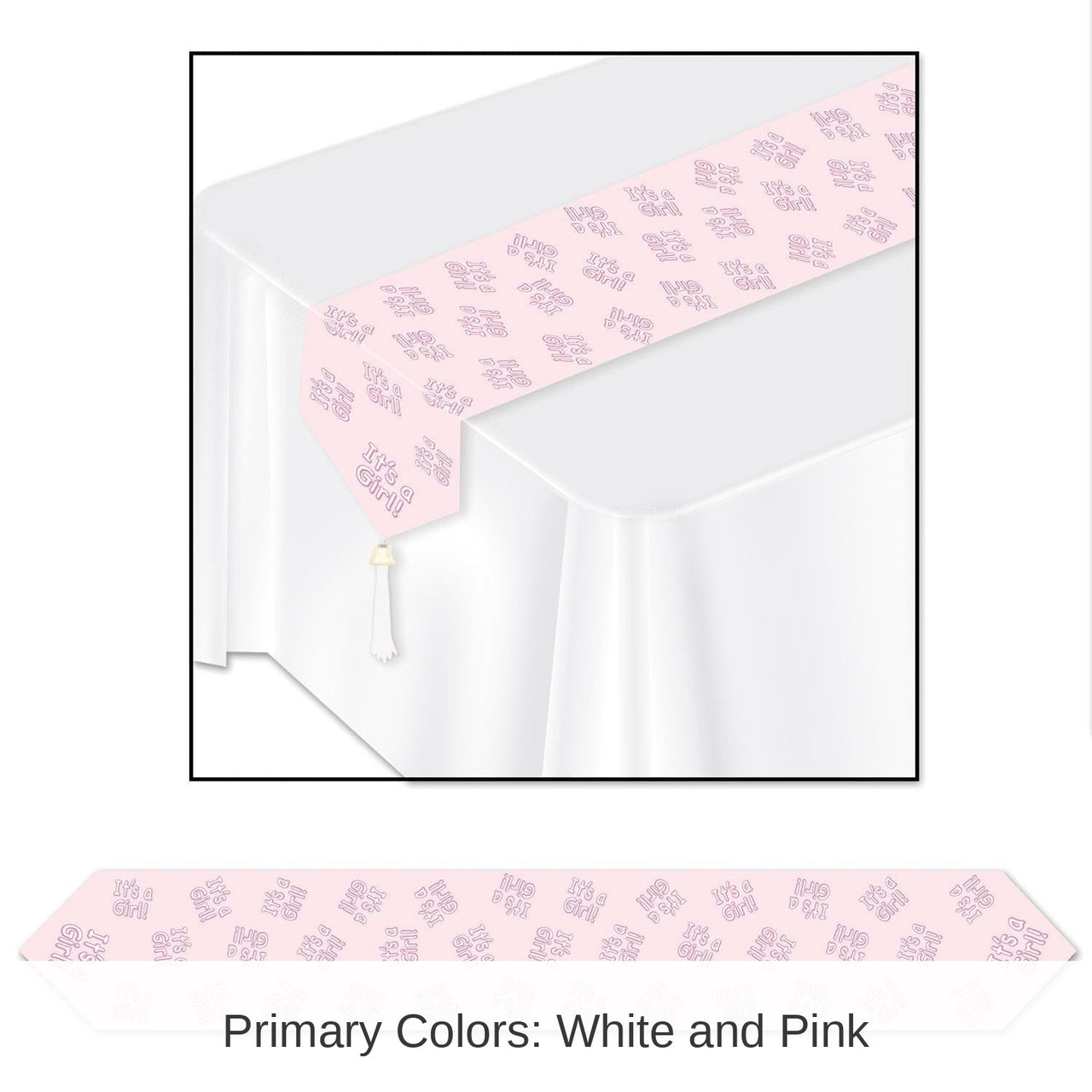 12 Pack Bulk Printed It's A Girl! Paper Table Runner