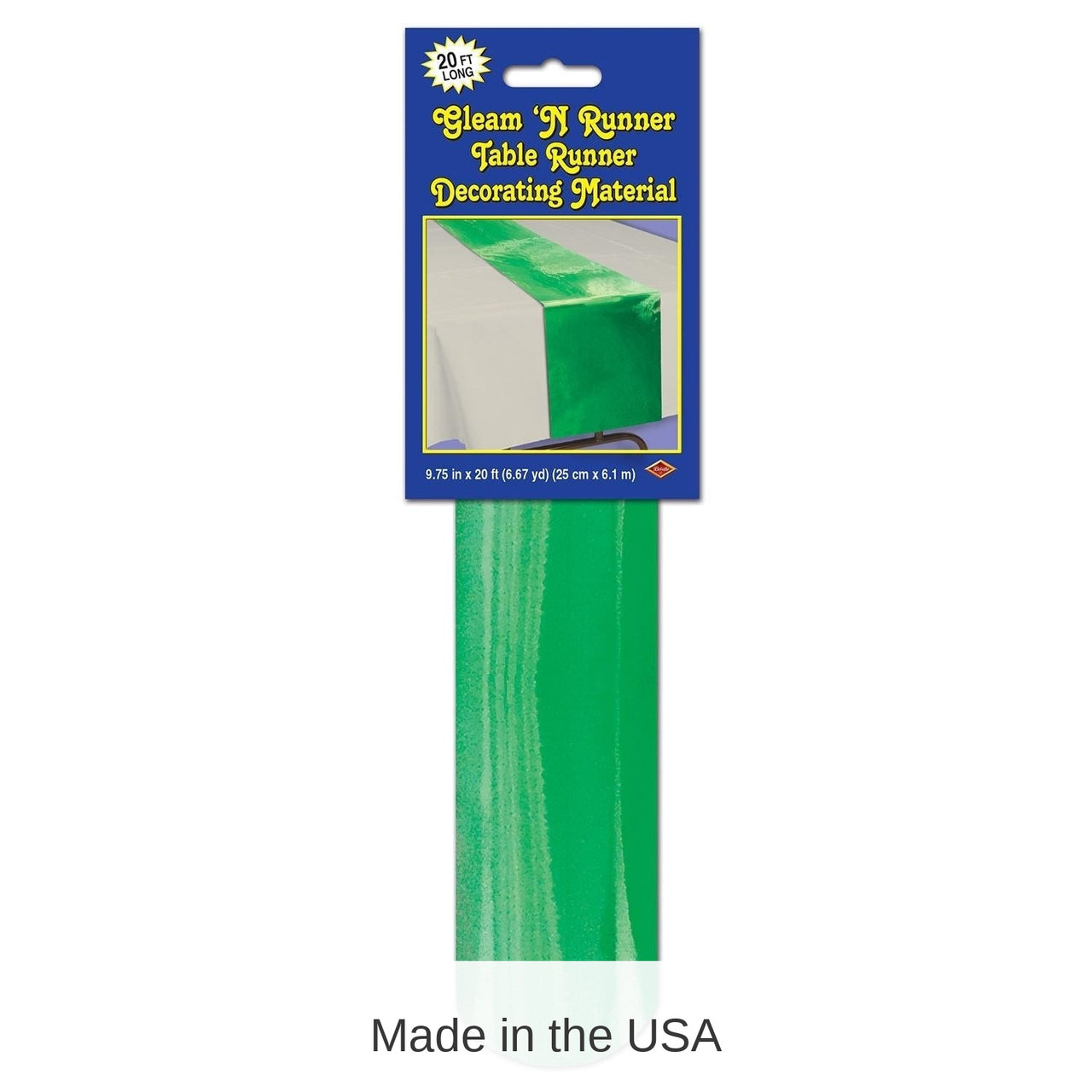 6 Pack Bulk Party Metallic Table Runner - green - cut to length