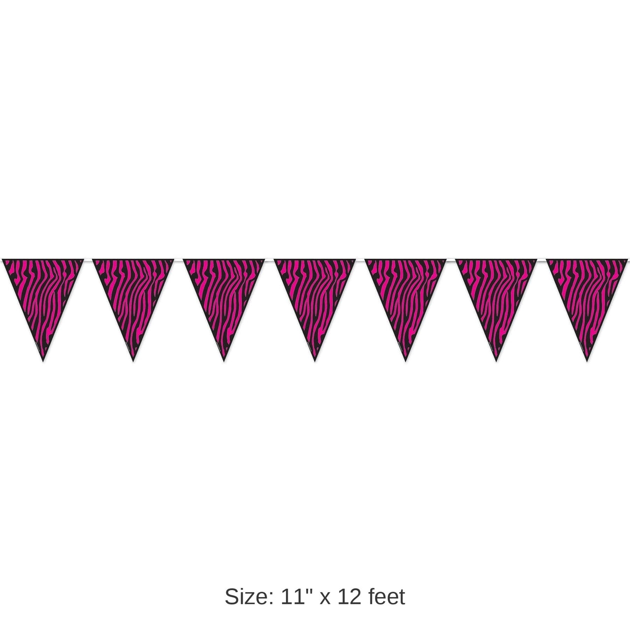 12 Pack Bulk Zebra Print Pennant Banner