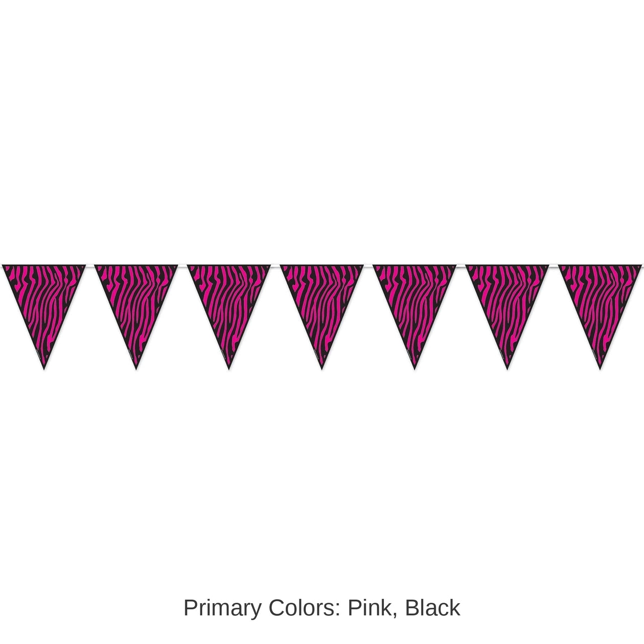 12 Pack Bulk Zebra Print Pennant Banner