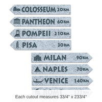 48 Pack Bulk Italian Street Party Sign Cutouts