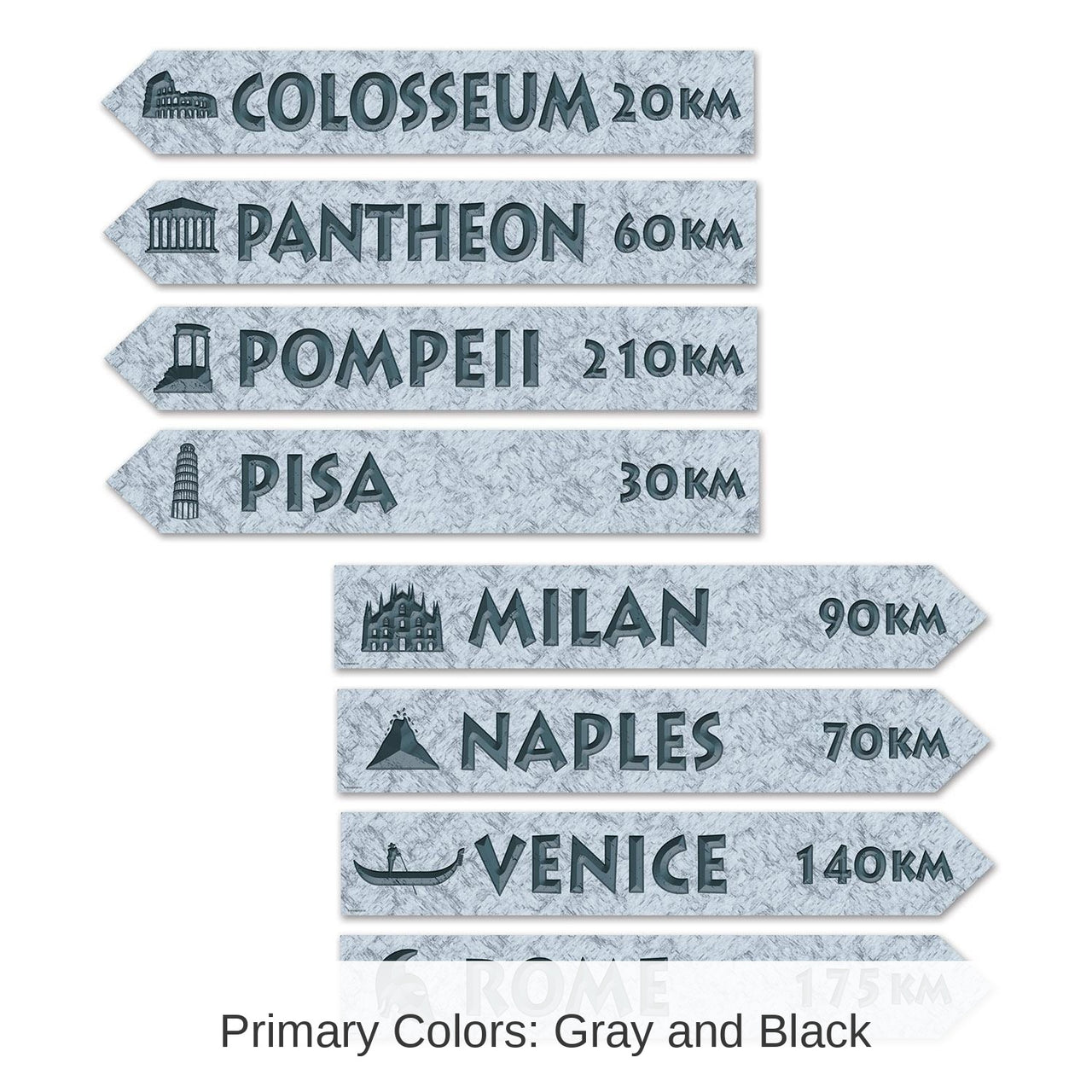 48 Pack Bulk Italian Street Party Sign Cutouts