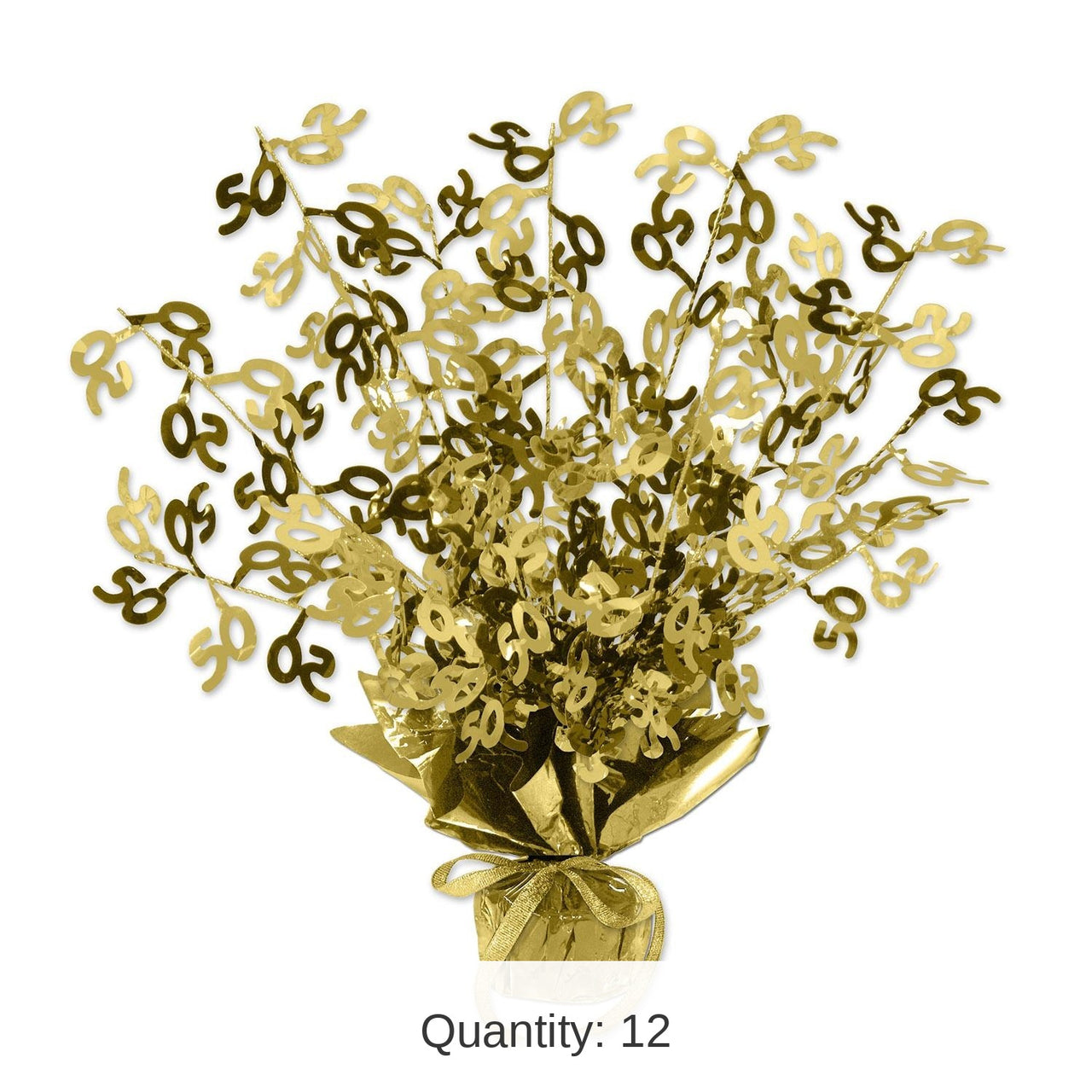 12 Pack Bulk 50th Anniversary Centerpiece - gold