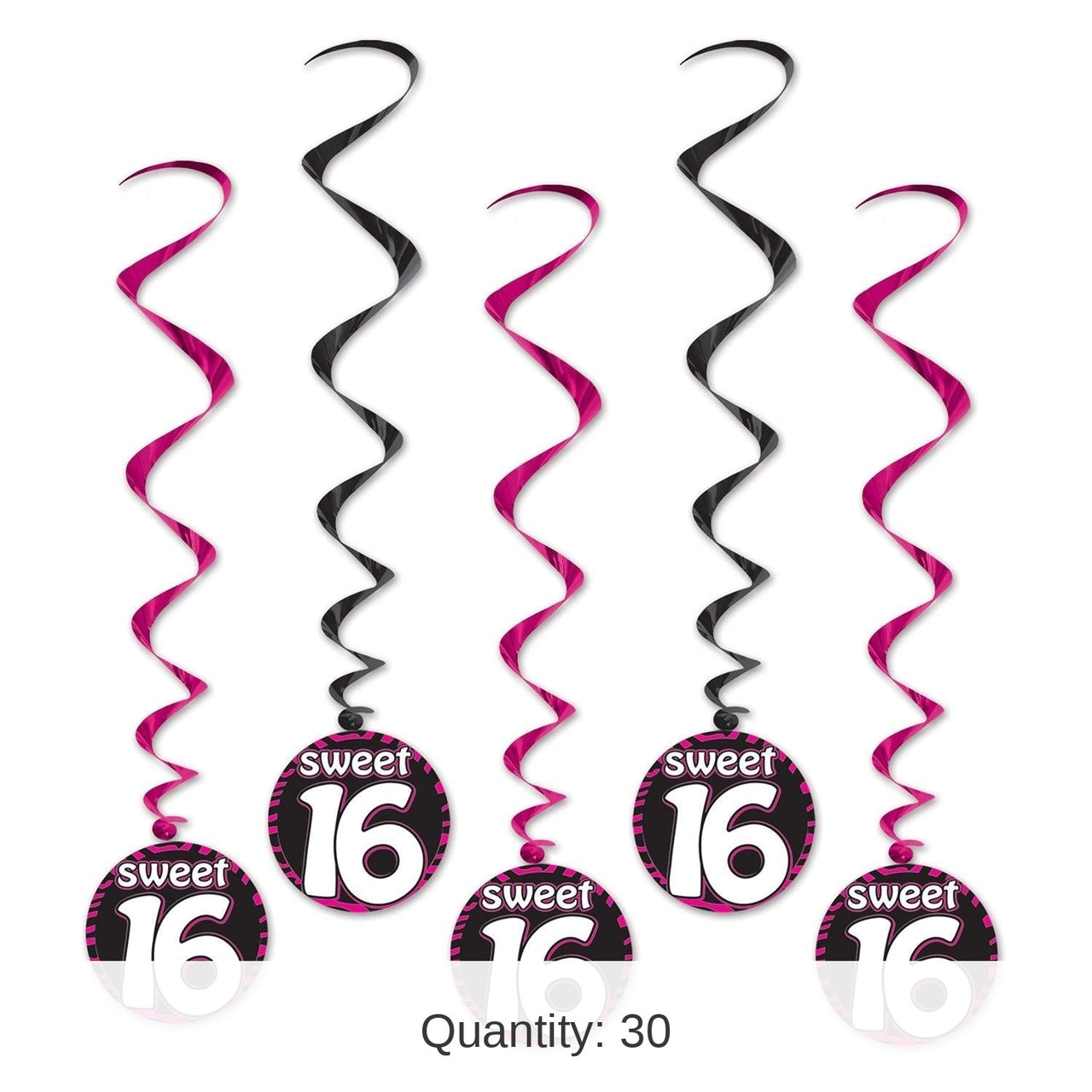 30 Piece Bulk Sweet 16 Birthday Party Whirls