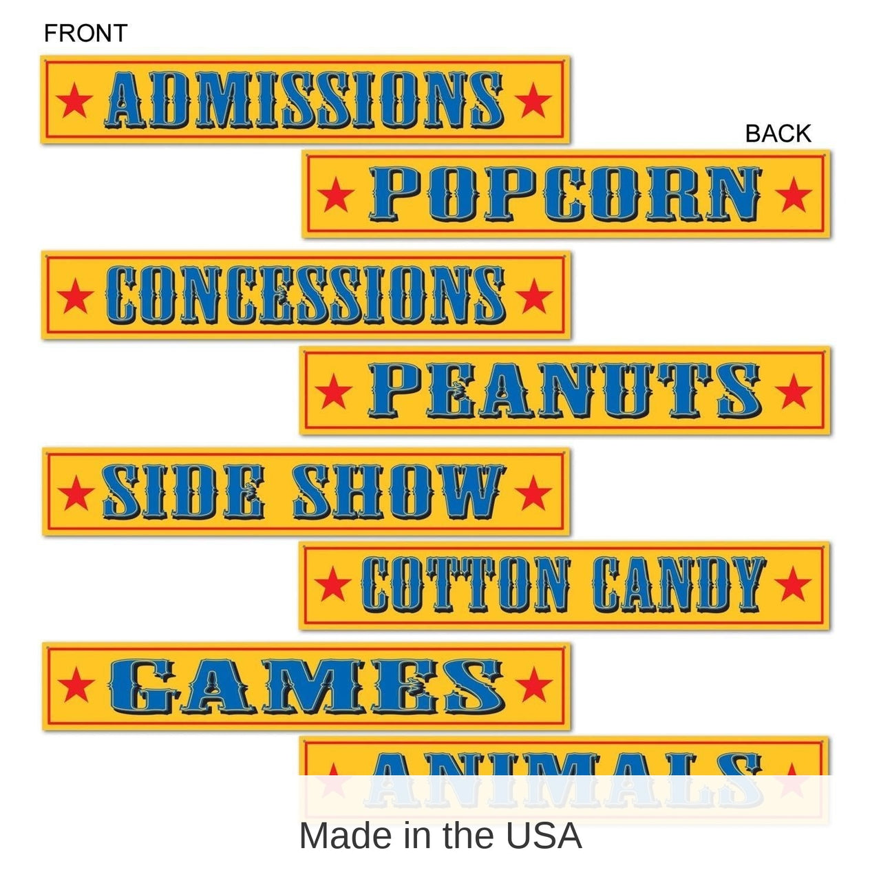 48 Pack Bulk Circus Sign Cutouts