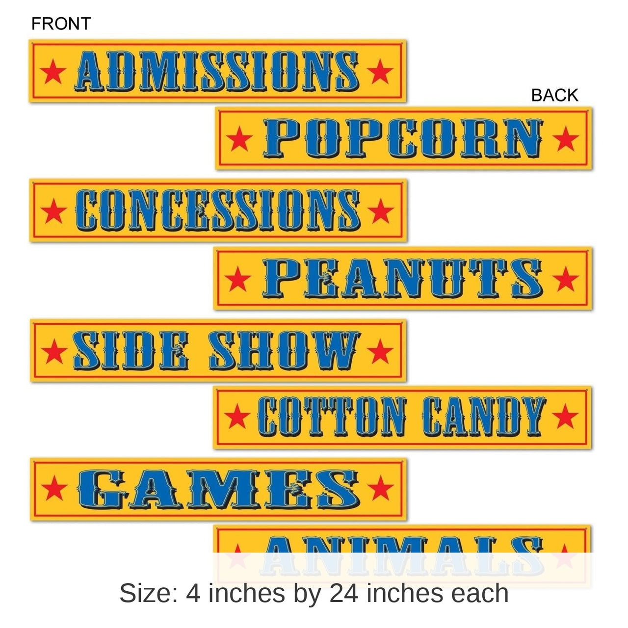 48 Pack Bulk Circus Sign Cutouts