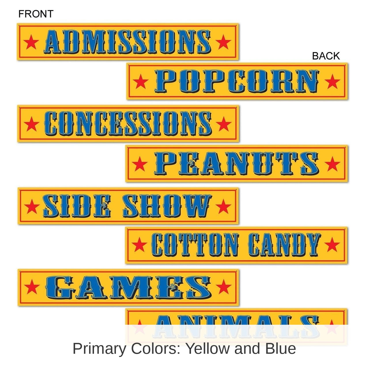 48 Pack Bulk Circus Sign Cutouts