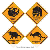48 Pack Bulk Outback Road Sign Party Cutouts