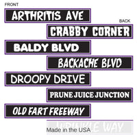 48 Pack Bulk Over The Hill Birthday Street Sign Cutouts