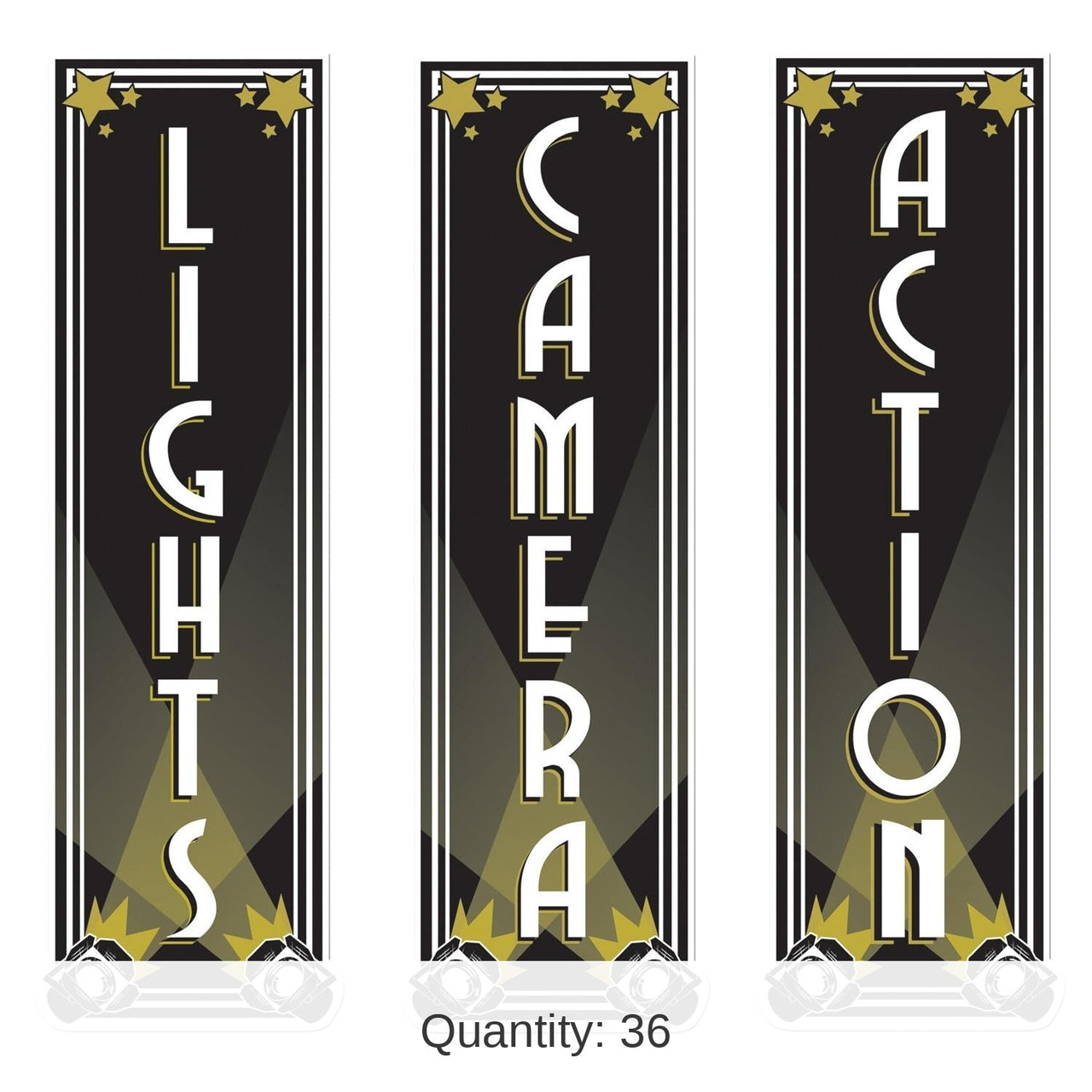 36 Pack Bulk Lights - Camera - Action Party Cutouts