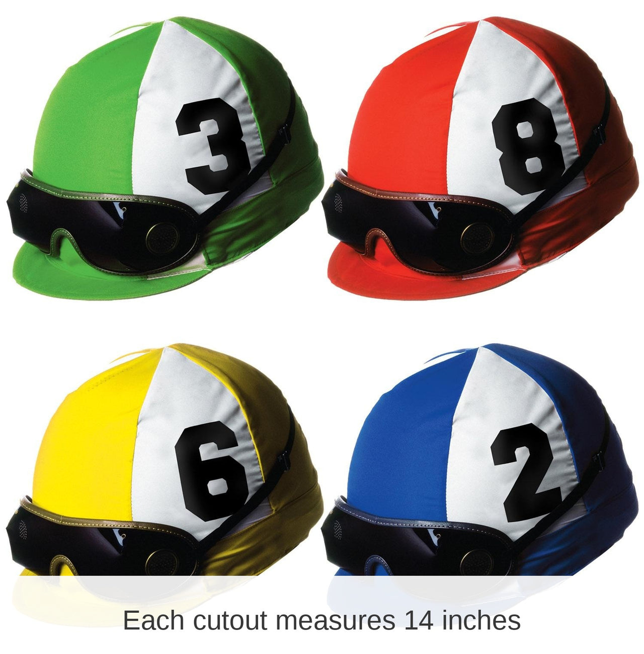 48 Pack Bulk Jockey Helmet Party Cutouts