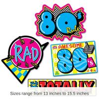 48 Pack Bulk Awesome 80's Party Cutouts