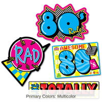 48 Pack Bulk Awesome 80's Party Cutouts