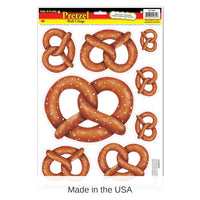 96 Piece Bulk Oktoberfest Pretzels Peel 'N Place Clings