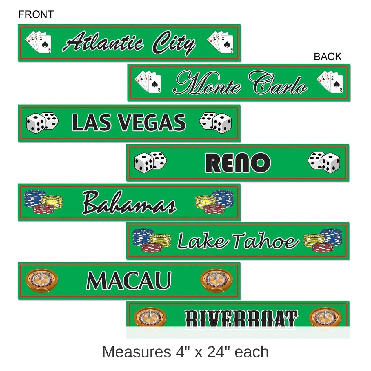 48 Pack Bulk Gambling Destination St Sign Party Cutouts