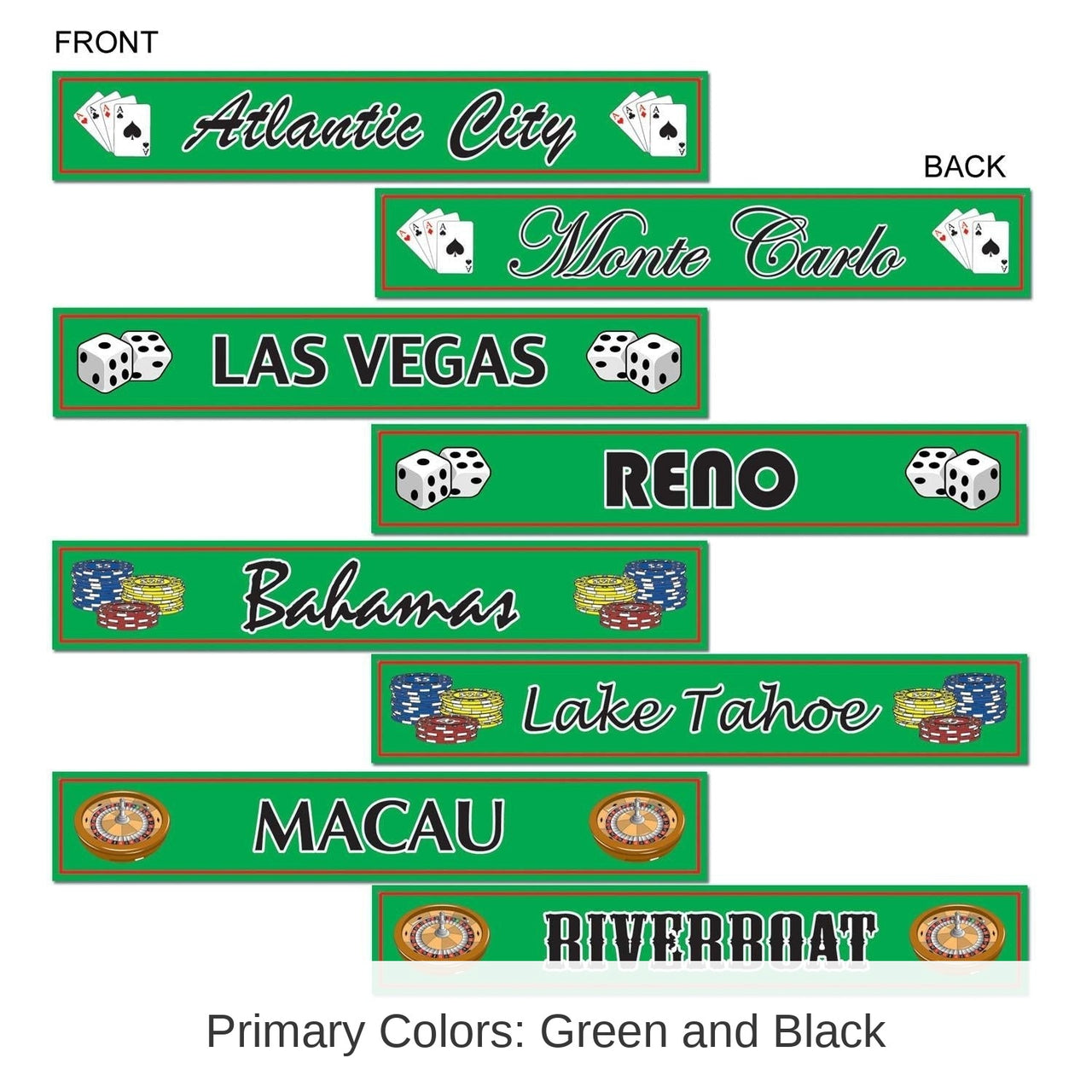 48 Pack Bulk Gambling Destination St Sign Party Cutouts