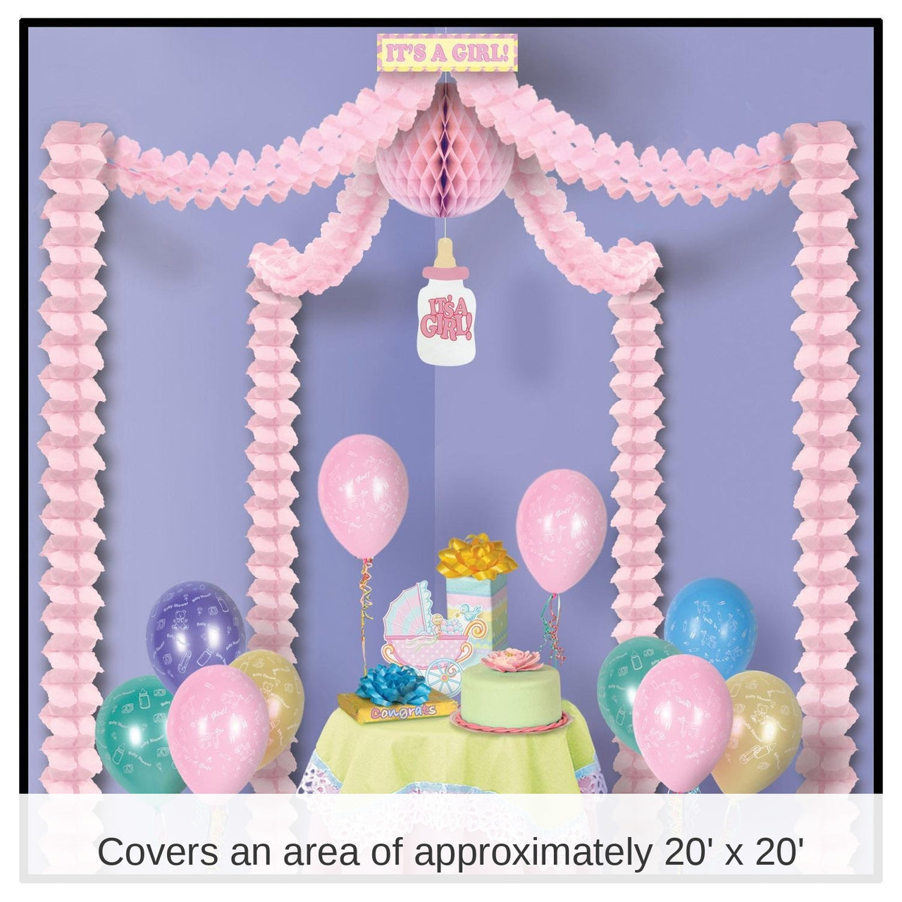 6 Pack Bulk It's A Girl! Party Canopy