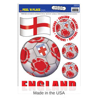 72 Piece Bulk Soccer Party Peel 'N Place Clings - England