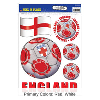 72 Piece Bulk Soccer Party Peel 'N Place Clings - England
