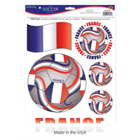 12 Pack Bulk France Soccer Peel 'N Place Decals