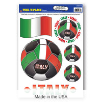 72 Piece Bulk Soccer Party Peel 'N Place Clings - Italy