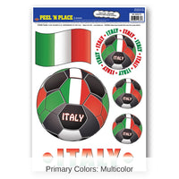 72 Piece Bulk Soccer Party Peel 'N Place Clings - Italy
