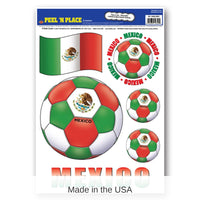 72 Piece Bulk Soccer Party Peel 'N Place Clings - Mexico