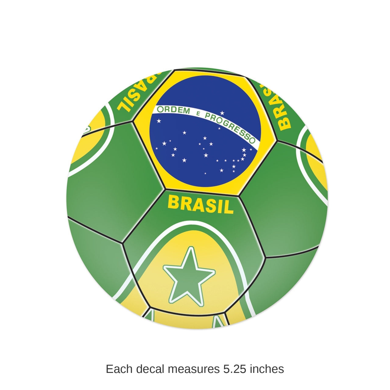12 Pack Bulk Brasil Soccer Peel 'N Place Decal 5.25 inch Sheet