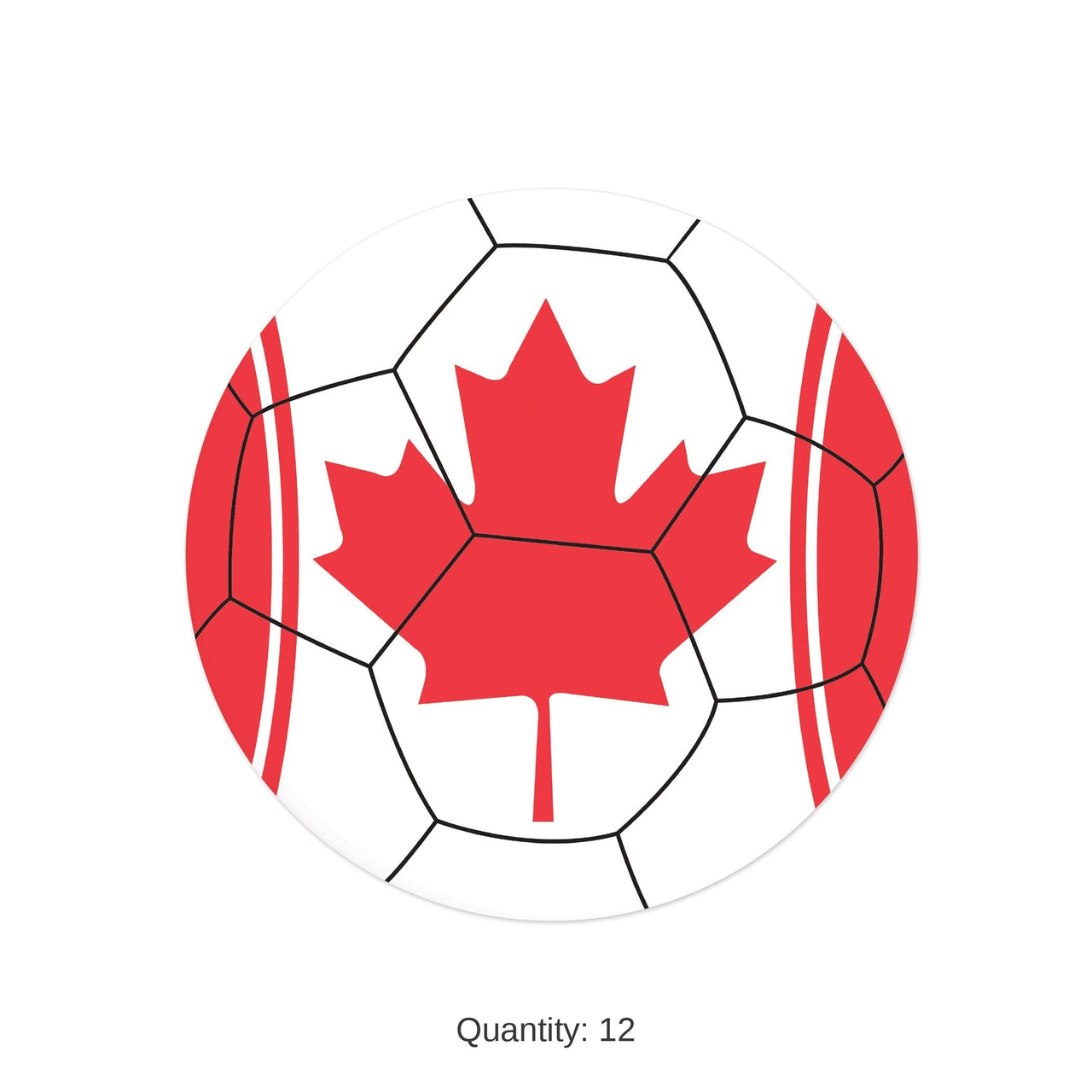 12 Pack Bulk Canada Soccer Peel 'N Place Decal 5.25 inch Sheet