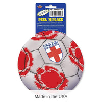 12 Piece Bulk Soccer Party Peel 'N Place Clings - England