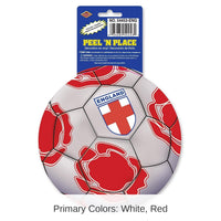 12 Piece Bulk Soccer Party Peel 'N Place Clings - England