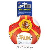 12 Piece Bulk Soccer Party Peel 'N Place Clings - Spain