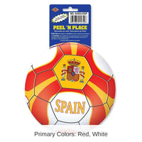 12 Piece Bulk Soccer Party Peel 'N Place Clings - Spain