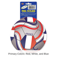 12 Piece Bulk Soccer Party Peel 'N Place Clings - France