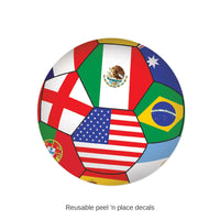 12 Pack Bulk Soccer International Peel 'N Place Decals 5.25 inch