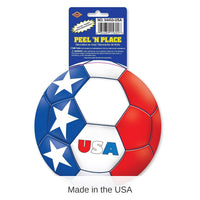 12 Piece Bulk Soccer Party Peel 'N Place Clings - United States