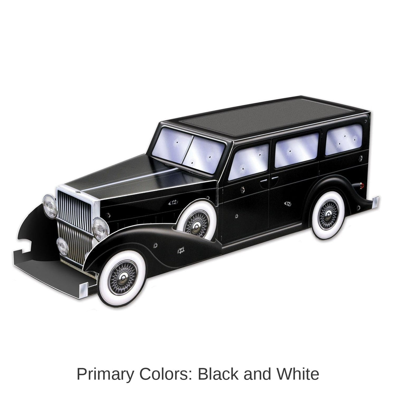 12 Pack Bulk 3-D Gangster Car Party Centerpiece