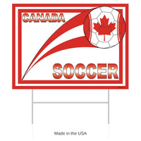 6 Pack Bulk Soccer Canada Yard Sign All-Weather with Metal Stake