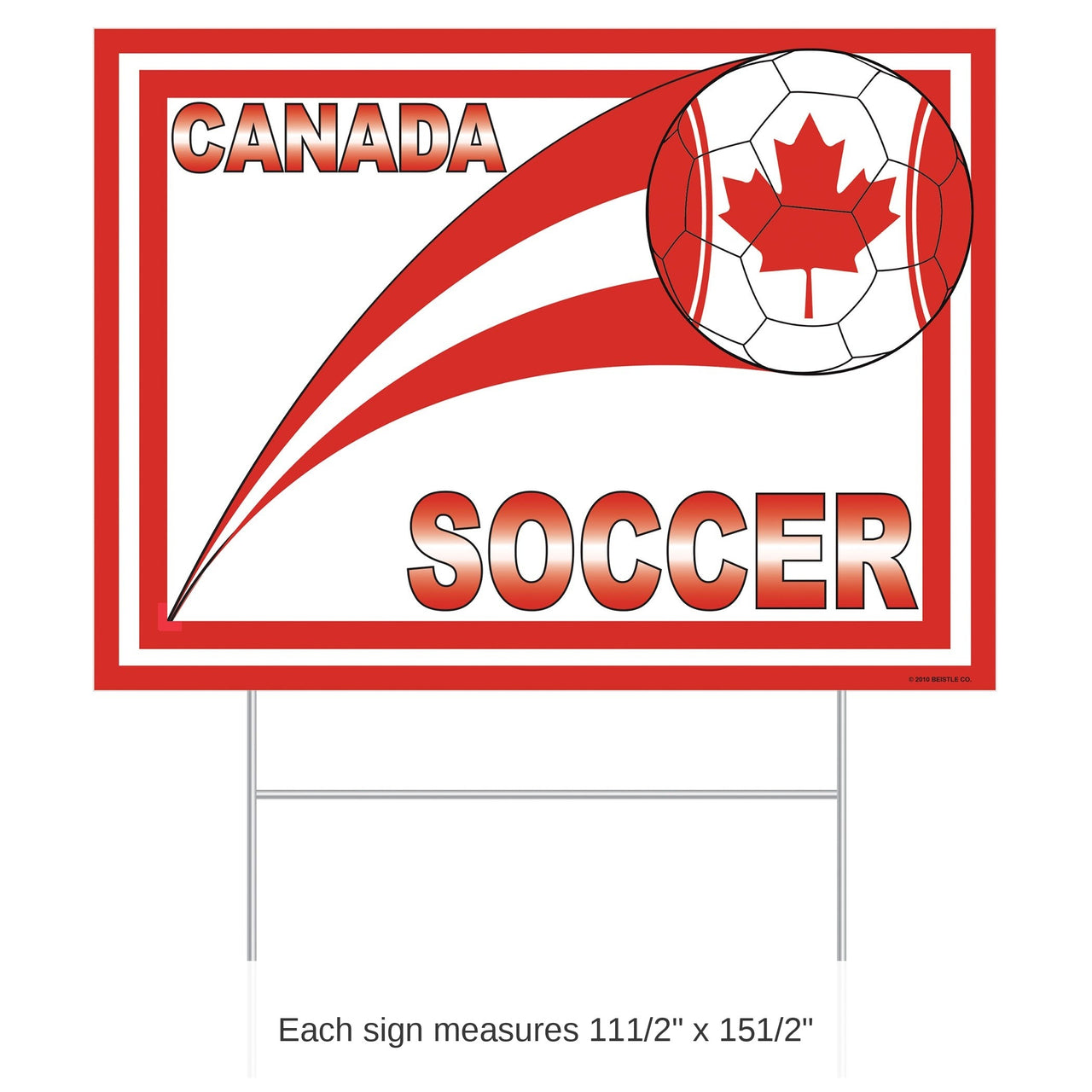 6 Pack Bulk Soccer Canada Yard Sign All-Weather with Metal Stake