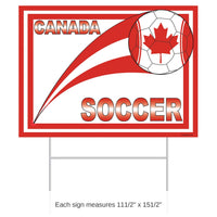 6 Pack Bulk Soccer Canada Yard Sign All-Weather with Metal Stake
