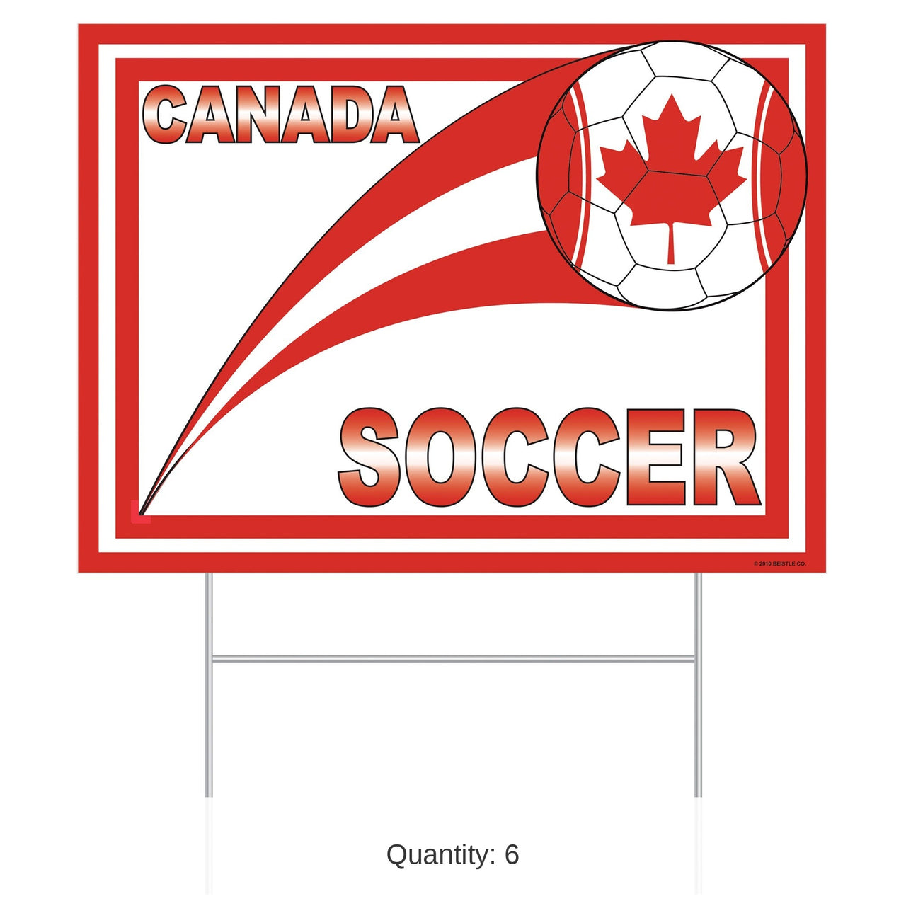 6 Pack Bulk Soccer Canada Yard Sign All-Weather with Metal Stake