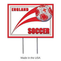 6 Pack Bulk Soccer Party Plastic Yard Sign - England