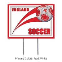 6 Pack Bulk Soccer Party Plastic Yard Sign - England