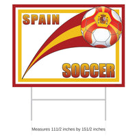 6 Pack Bulk Spain Soccer Yard Sign All-Weather Plastic with H-Stake